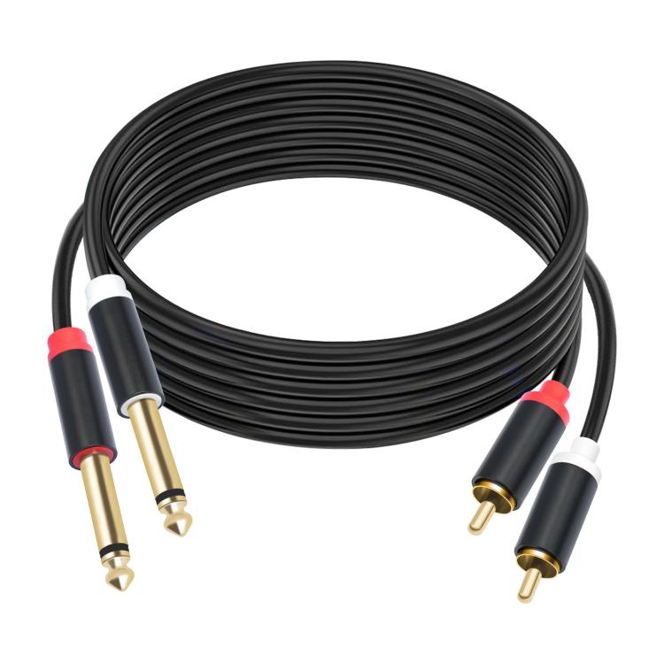 Cavo audio 2 RCA a 2 jack 6,35 mm maschio 1.5-5m