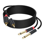 Cavo audio 2 RCA a 2 jack 6,35 mm maschio 1.5-5m