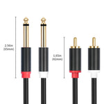 Cavo audio 2 RCA a 2 jack 6,35 mm maschio 1.5-5m