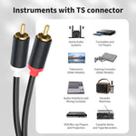 Cavo audio 2 RCA a 2 jack 6,35 mm maschio 1.5-5m