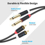 Cavo audio 2 RCA a 2 jack 6,35 mm maschio 1.5-5m