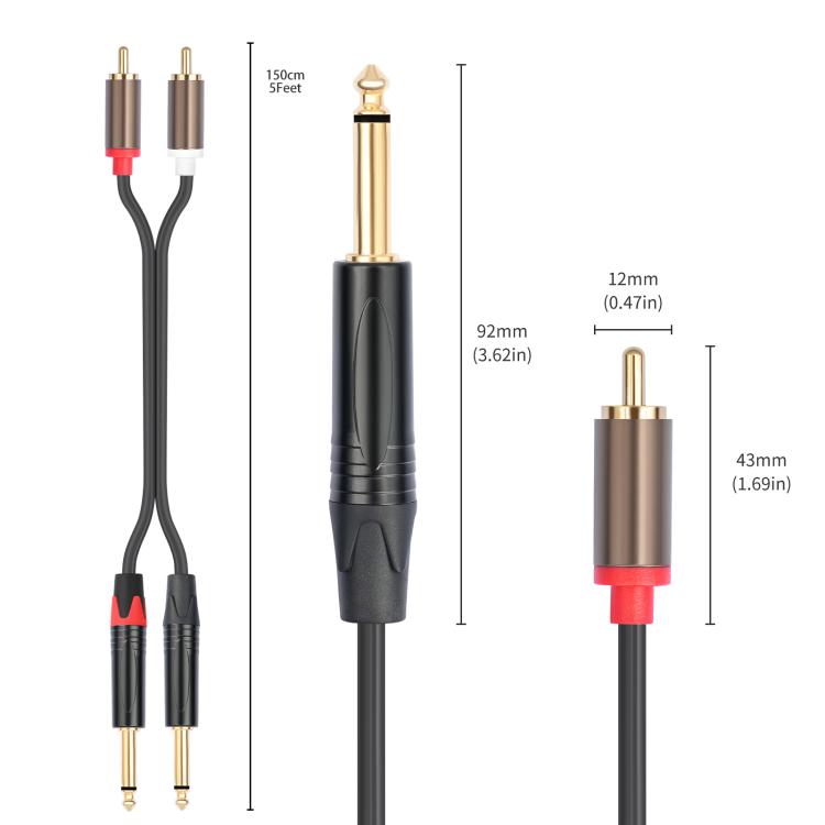 Cavo audio 2 RCA maschio a 2 XLR femmina 1.5-6 metri