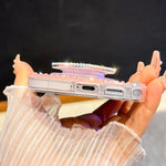 Custodia magnetica con ciondolo cuore scintillante per Samsung Galaxy S24+, S24