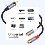 Cavo splitter audio RCA maschio a 2 RCA femmina 18cm