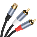 Cavo splitter audio RCA femmina a 2 RCA maschio 18cm