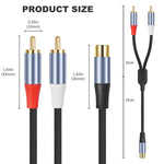 Cavo splitter audio RCA femmina a 2 RCA maschio 18cm
