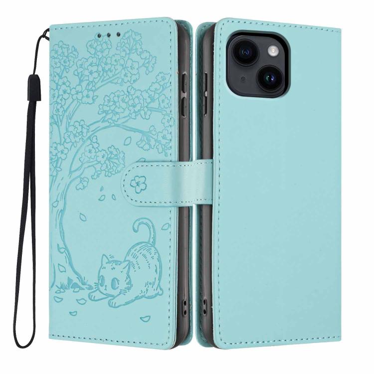 Custodia per telefono in ecopelle con stampa a rilievo di gatto sugli alberi, For iPhone 12 / 12 Pro, For iPhone 11 Pro Max, For iPhone 11