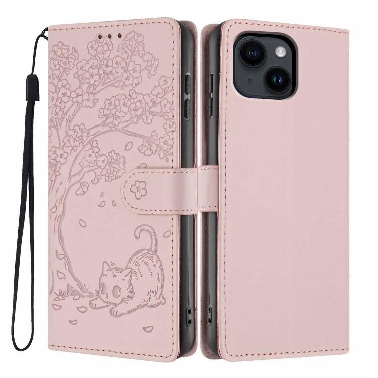 Custodia per telefono in ecopelle con stampa a rilievo di gatto sugli alberi, For iPhone 12 / 12 Pro, For iPhone 11 Pro Max, For iPhone 11