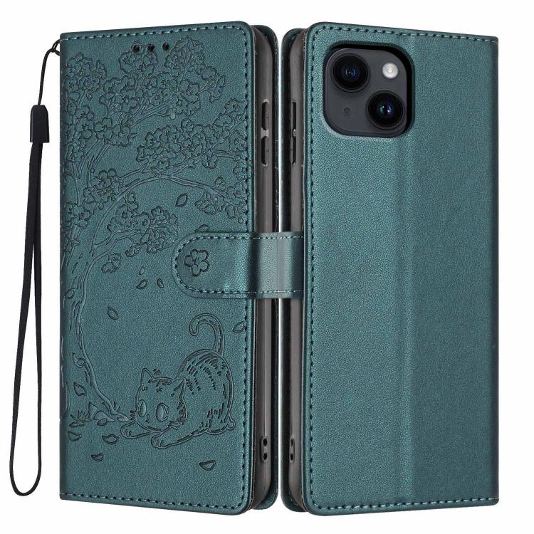 Custodia per telefono in ecopelle con stampa a rilievo di gatto sugli alberi, For iPhone 12 / 12 Pro, For iPhone 11 Pro Max, For iPhone 11