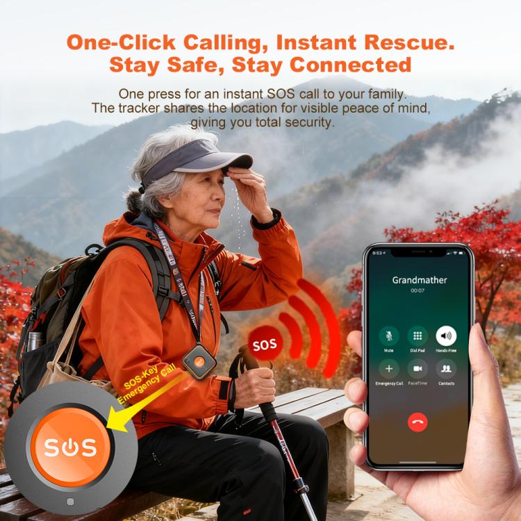 Ciondolo localizzatore GPS SOS 4G con chiamata emergenza