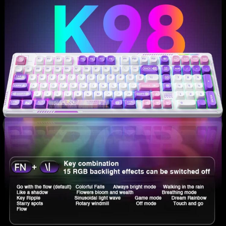 LINGBAO K98 Tastiera Wireless Gaming 101 Tasti