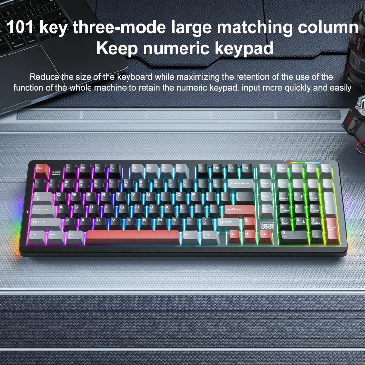 LINGBAO K98 Tastiera Wireless Gaming 101 Tasti
