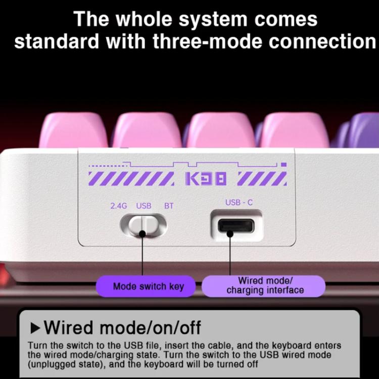 LINGBAO K98 Tastiera Wireless Gaming 101 Tasti