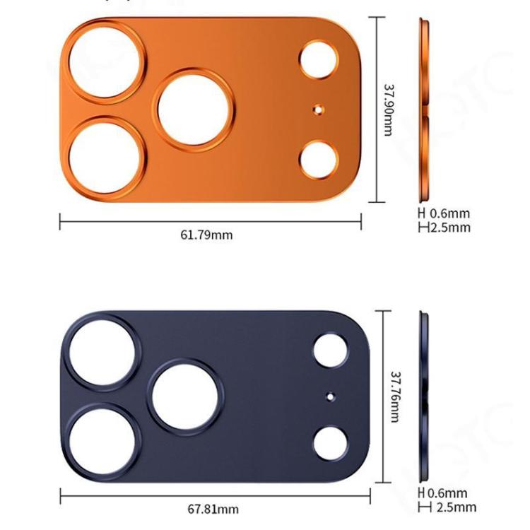 Set 5 protezioni obiettivo in lega titanio iPhone 17 Pro Max