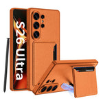 Custodia per Samsung Galaxy S26 Ultra 5G ultra sottile in pelle con supporto