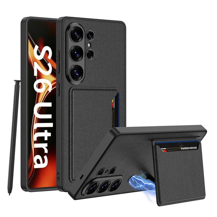 Custodia per Samsung Galaxy S26 Ultra 5G ultra sottile in pelle con supporto