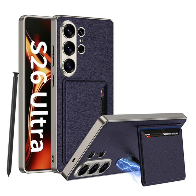 Custodia per Samsung Galaxy S26 Ultra 5G ultra sottile in pelle con supporto