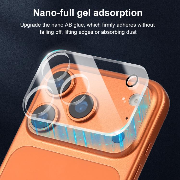 Pellicola protettiva per fotocamera in vetro temperato trasparente integrato XDcase (5 pezzi), For iPhone 17 Pro Max, For iPhone 17 Pro, For iPhone 17, For iPhone Air