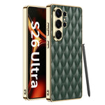 Custodia in pelle con texture a rombi per Samsung Galaxy S26 Ultra 5G