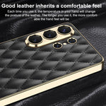 Custodia in pelle con texture a rombi per Samsung Galaxy S26 Ultra 5G