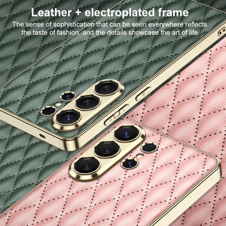 Custodia in pelle con texture a rombi per Samsung Galaxy S26 Ultra 5G