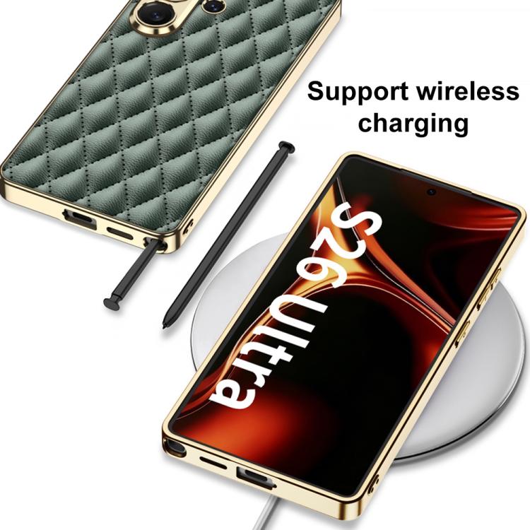 Custodia in pelle con texture a rombi per Samsung Galaxy S26 Ultra 5G
