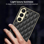 Custodia in pelle con texture a rombi per Samsung Galaxy S26 Ultra 5G