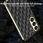 Custodia in pelle con texture a rombi per Samsung Galaxy S26 Ultra 5G