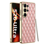 Custodia in pelle con texture a rombi per Samsung Galaxy S26 Ultra 5G