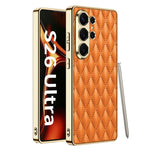 Custodia in pelle con texture a rombi per Samsung Galaxy S26 Ultra 5G