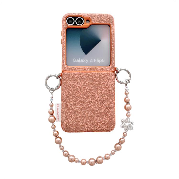Custodia con cinturino da polso e ganci metallici per Samsung Galaxy Z Flip6/7