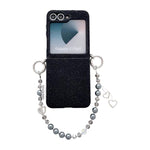 Custodia con cinturino da polso e ganci metallici per Samsung Galaxy Z Flip6/7