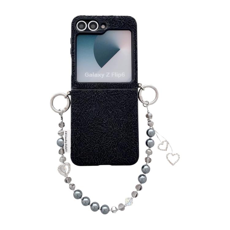 Custodia con cinturino da polso e ganci metallici per Samsung Galaxy Z Flip6/7