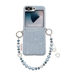 Custodia con cinturino da polso e ganci metallici per Samsung Galaxy Z Flip6/7