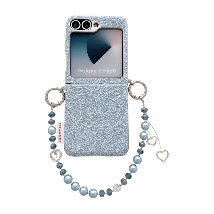 Custodia con cinturino da polso e ganci metallici per Samsung Galaxy Z Flip6/7
