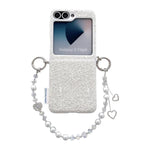 Custodia con cinturino da polso e ganci metallici per Samsung Galaxy Z Flip6/7