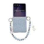 Custodia con cinturino da polso e ganci metallici per Samsung Galaxy Z Flip6/7