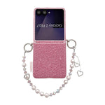 Custodia con cinturino da polso e ganci metallici per Samsung Galaxy Z Flip6/7