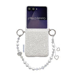 Custodia con cinturino da polso e ganci metallici per Samsung Galaxy Z Flip6/7