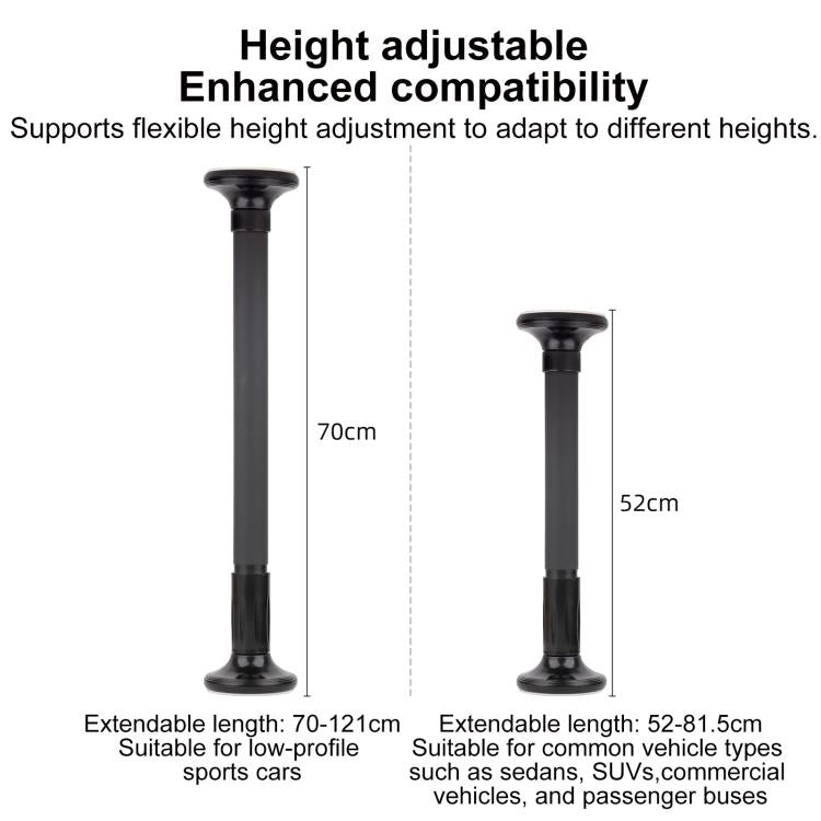 Asta prolunga regolabile 52-121 cm per telecamera auto