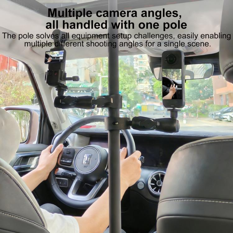 Asta prolunga regolabile 52-121 cm per telecamera auto