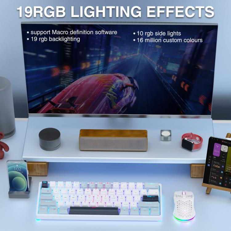 Tastiera meccanica wireless RGB 61 tasti Red Axis