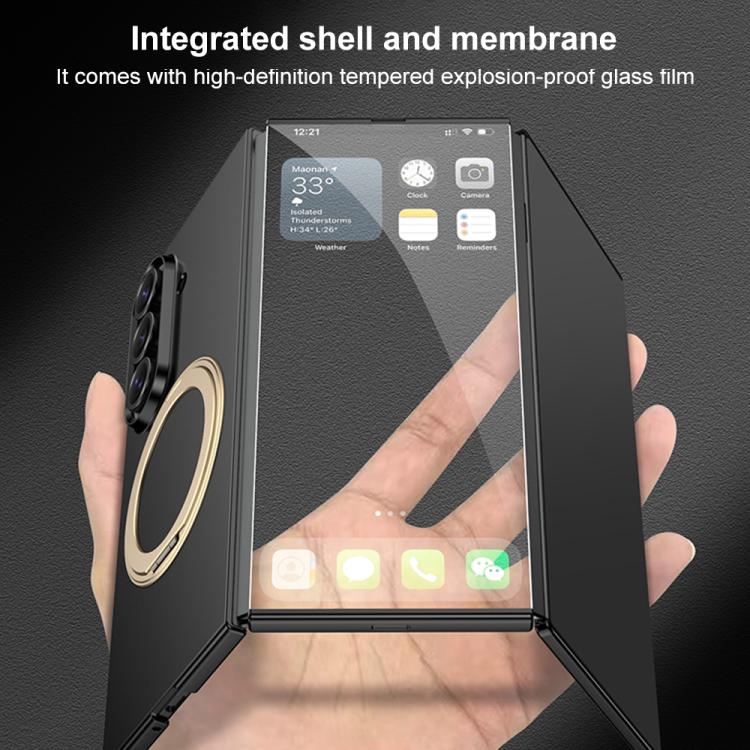 Custodia magnetica ultrasottile con cornice integrale e supporto girevole per