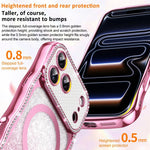 Custodia per telefono magnetica in TPU con glitter e cornice ondulata a forma di stella e diamante elettroplaccato., For iPhone 16 Pro, For iPhone 16