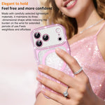 Custodia per telefono magnetica in TPU con glitter e cornice ondulata a forma di stella e diamante elettroplaccato., For iPhone 16 Pro, For iPhone 16