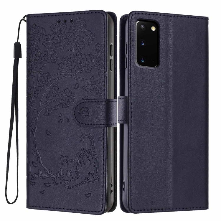 Custodia per telefono in ecopelle con stampa a rilievo di gatto per Samsung