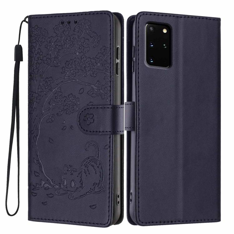 Custodia per telefono in ecopelle con stampa a rilievo di gatto per Samsung