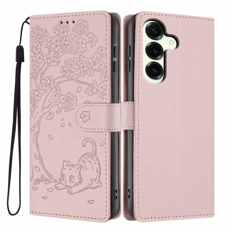 Custodia in ecopelle con stampa gatto per Samsung Galaxy S23 FE, Ultra e S23+ 5G