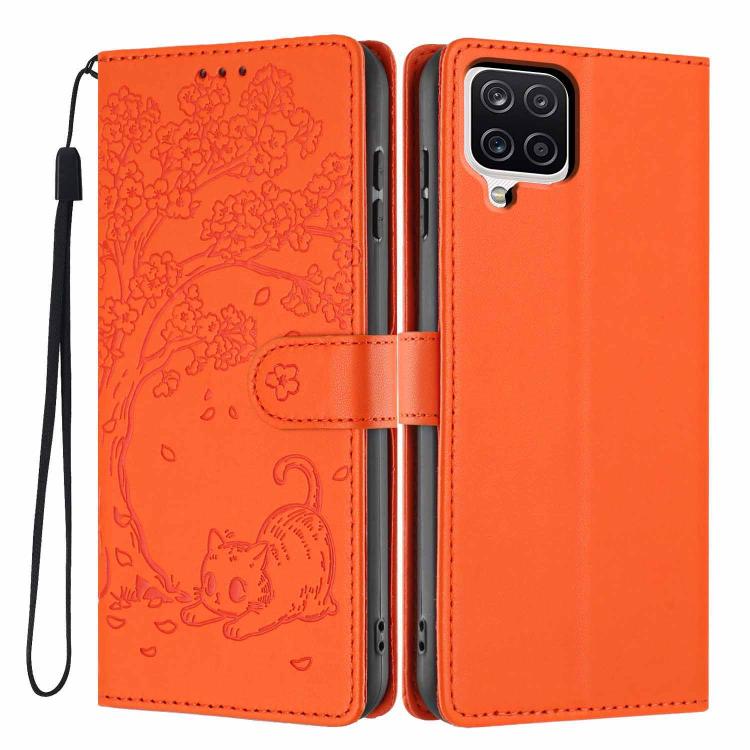 Custodia in ecopelle con stampa a rilievo di gatto per Samsung Galaxy M06 5G