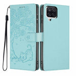 Custodia in ecopelle con stampa a rilievo di gatto per Samsung Galaxy M06 5G